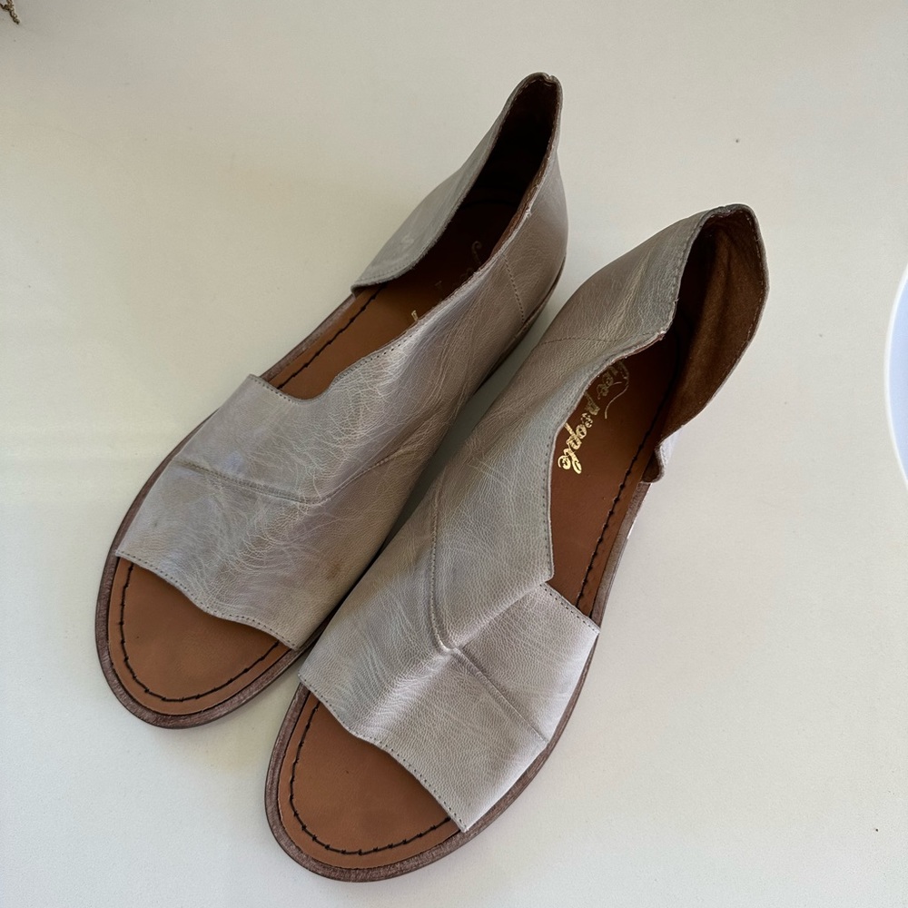 Free People Mont Blanc Taupe Leather Sandals